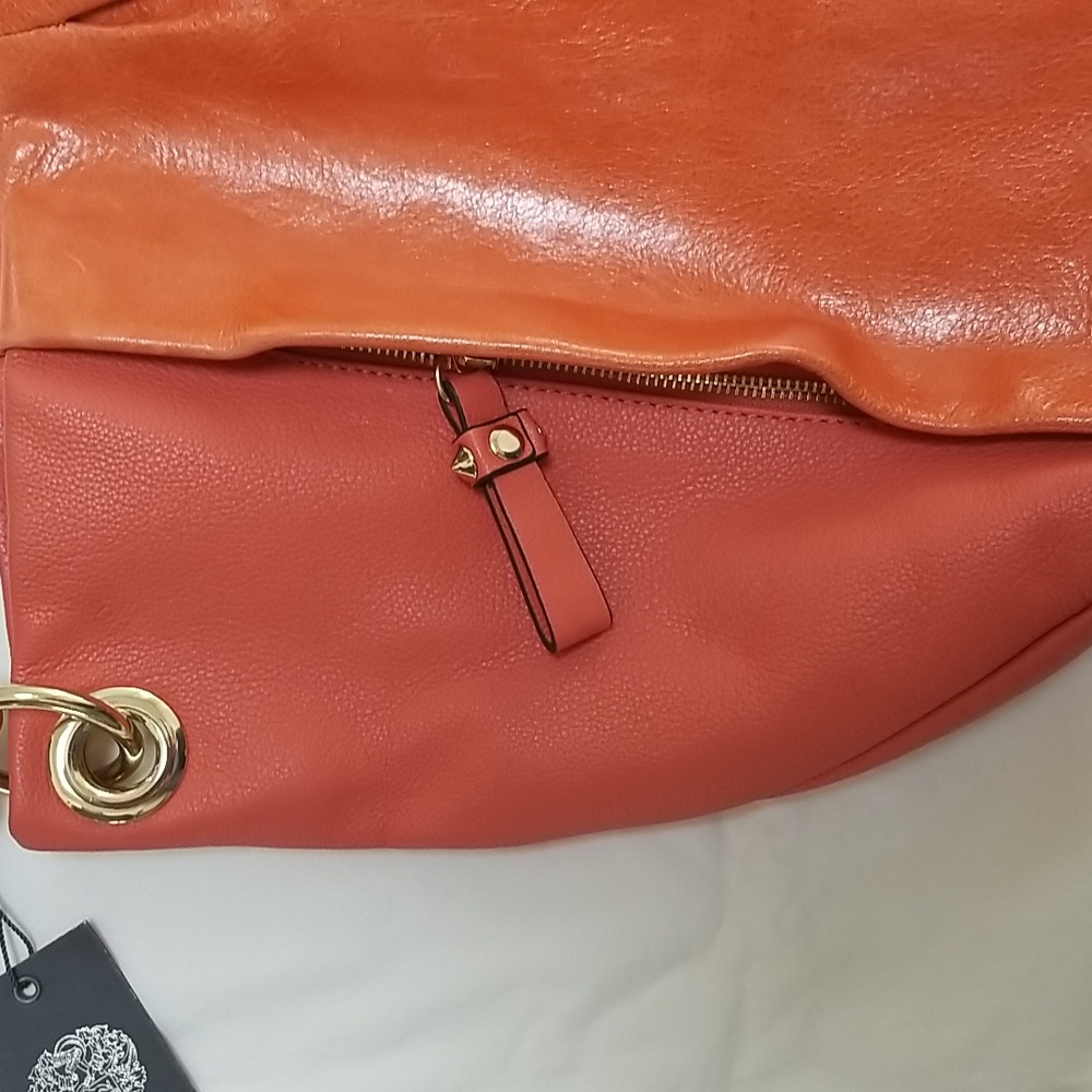 Orange Leather Shoulder Bag - Picture 3 of 10